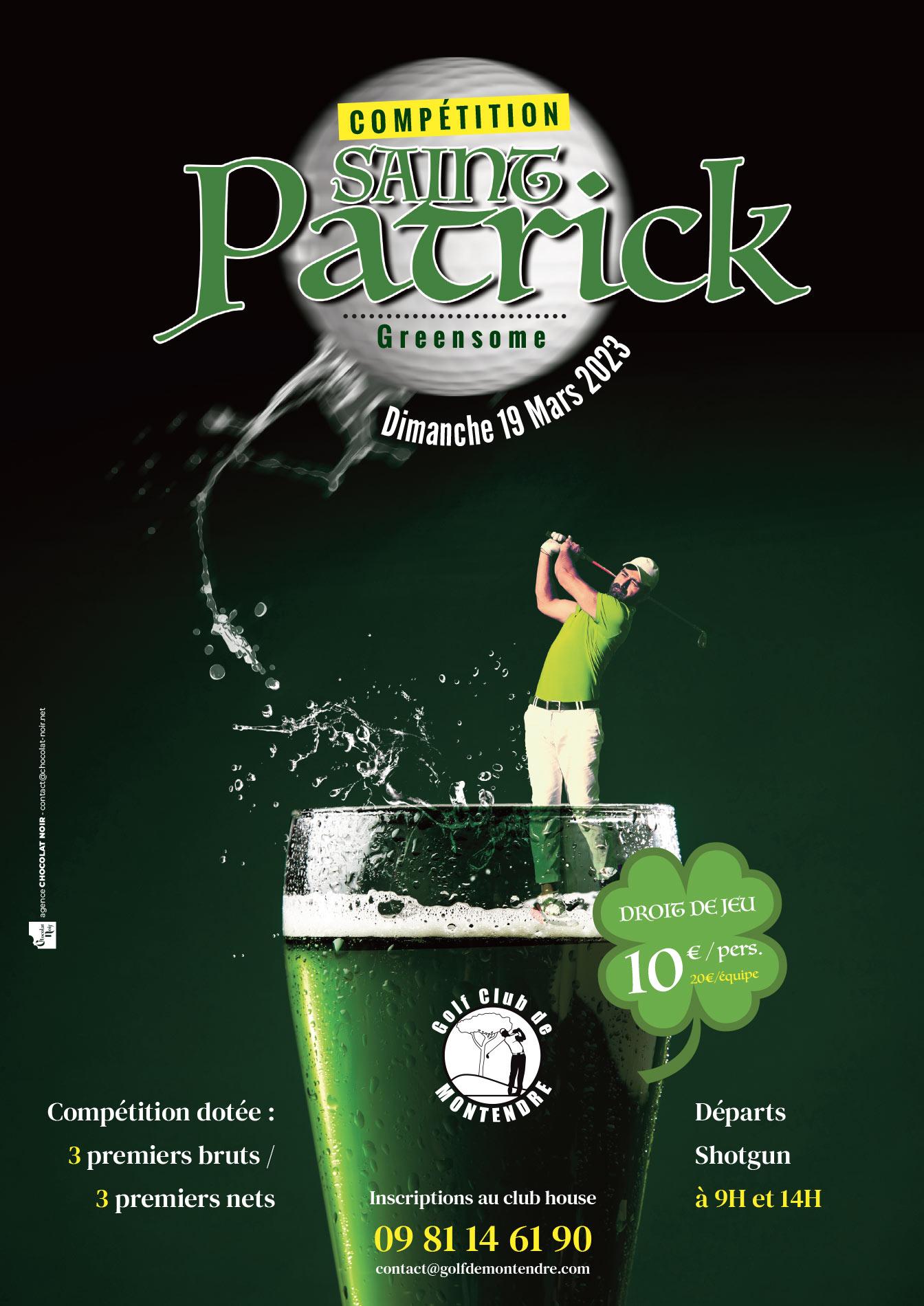 Affiche golf : tournoi greensome de la Saint Patrick