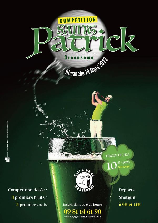 Affiche golf : tournoi greensome de la Saint Patrick