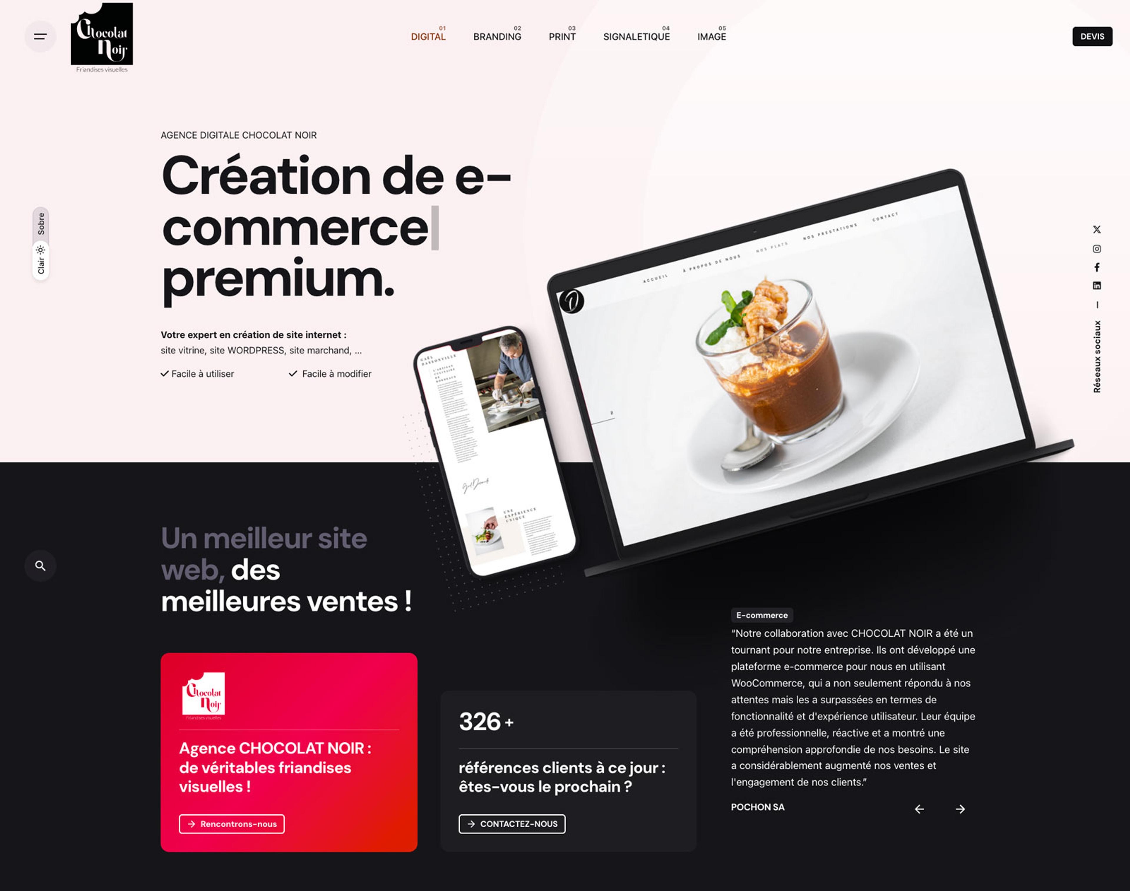 Création de site internet : faites confiance à l’agence CHOCOLAT NOIR