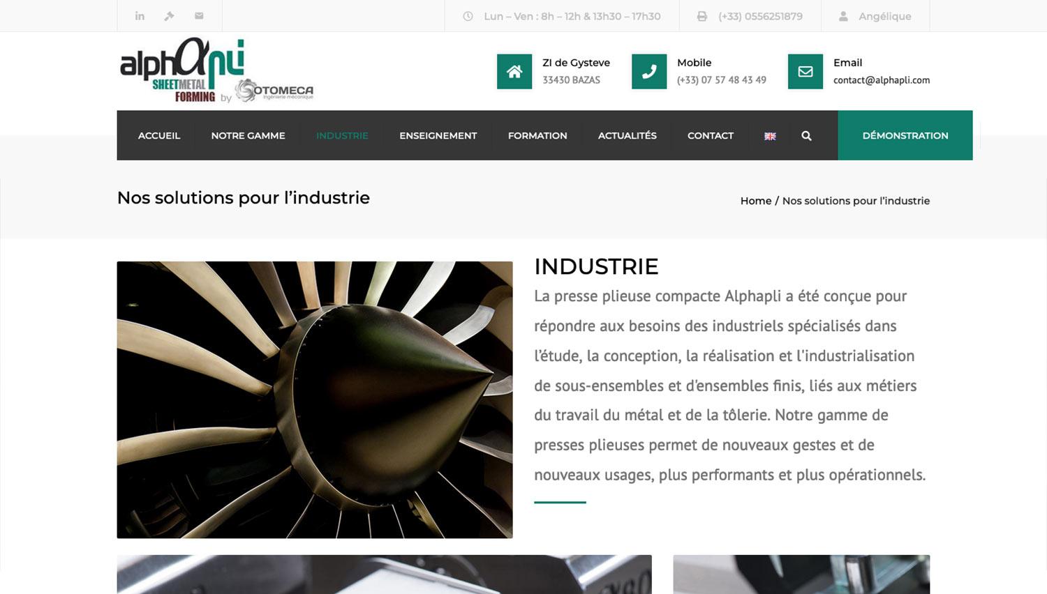 site web industrie