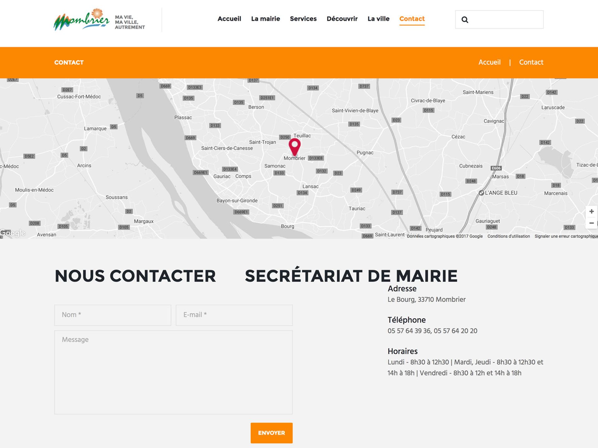 création site internet mairie MOMBRIER