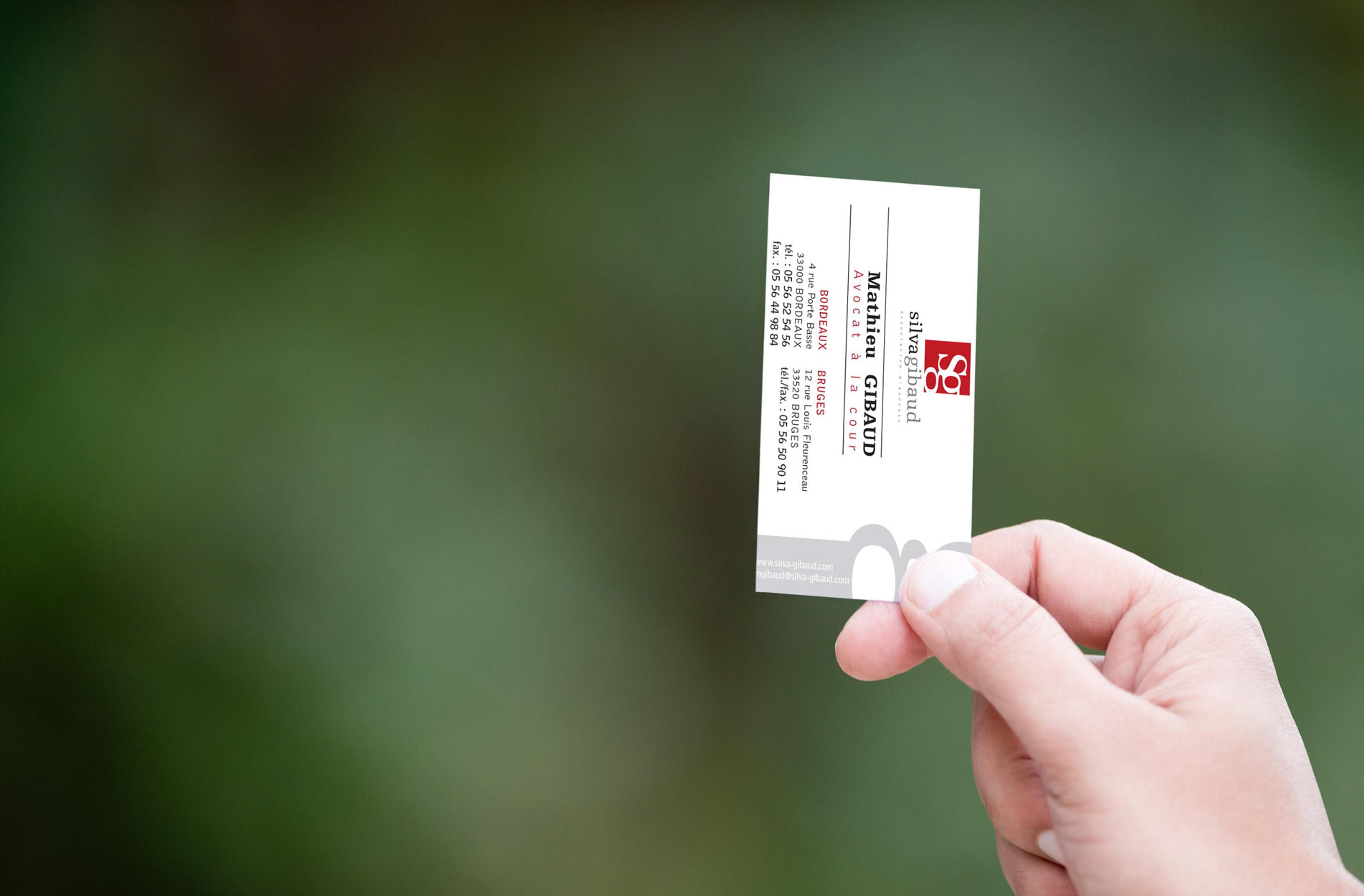 Carte de visite avocat : Cabinet SG