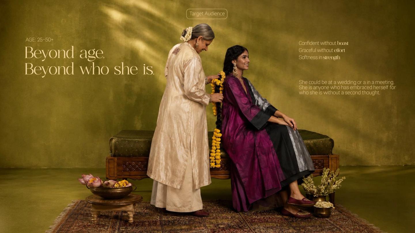 Brandbook spread: target audience, beyond age, beyond who she is