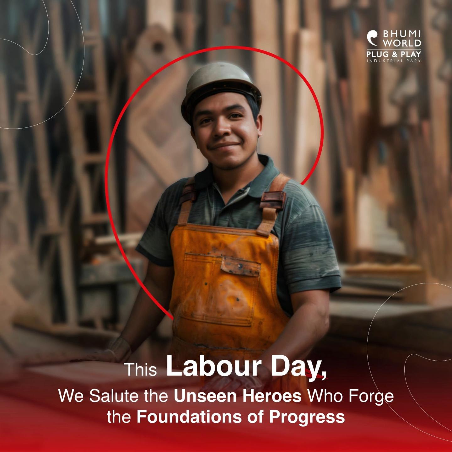 Labour Day post: a smiling worker in a hard hat