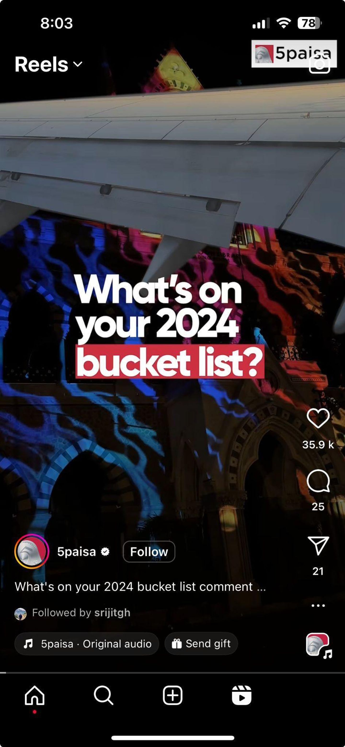 Reel: what’s on your 2024 bucket list?