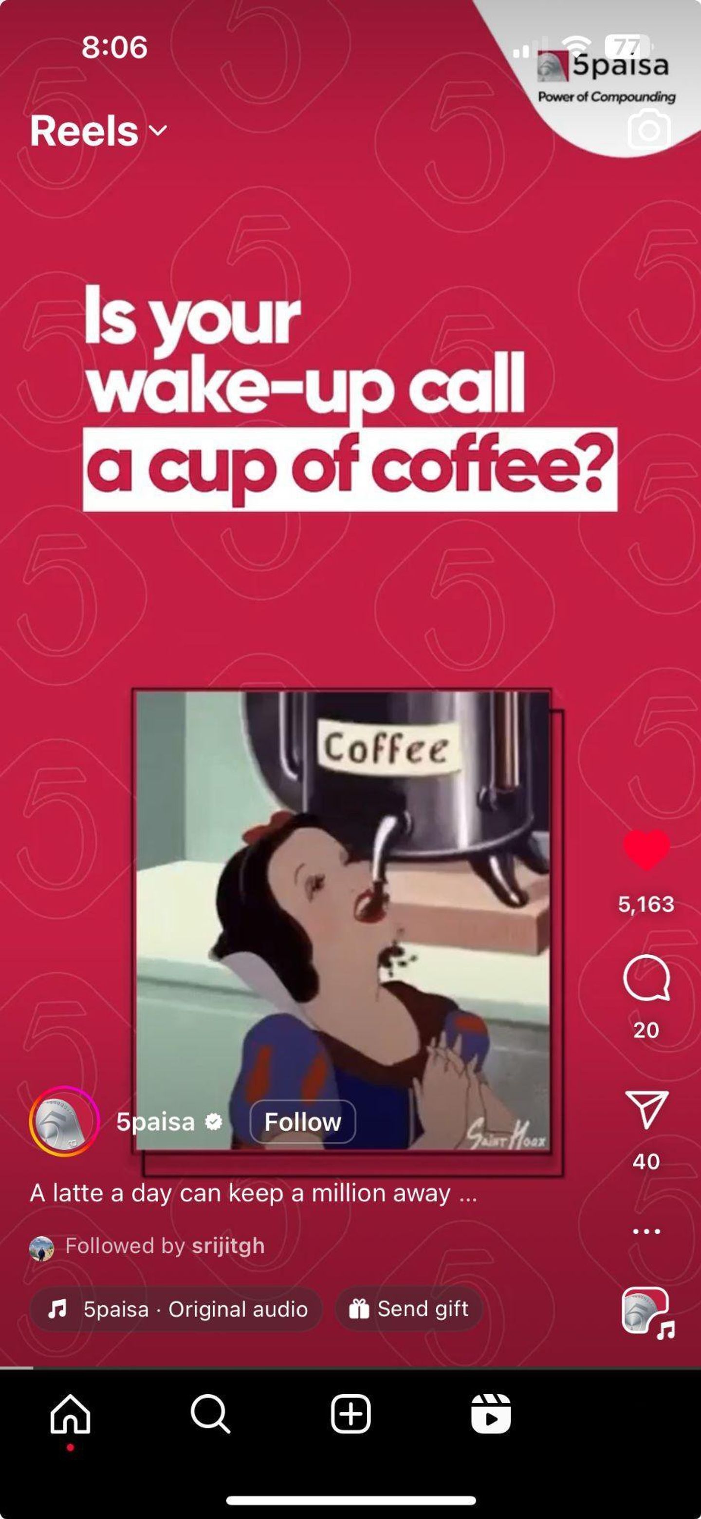 Reel: is your wake-up call a cup of coffee?