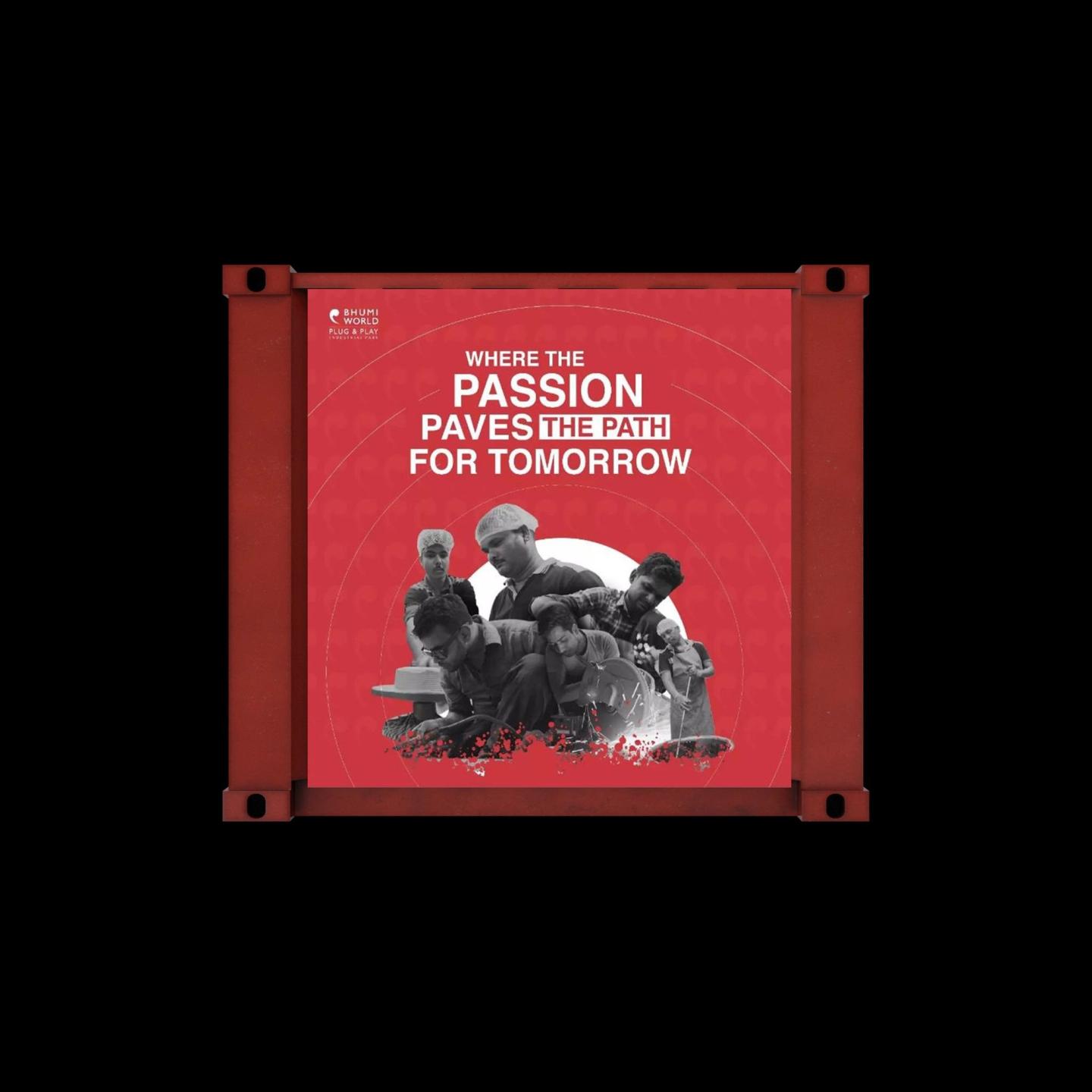 A post on a red container: where the passion paves the path for tomorrow
