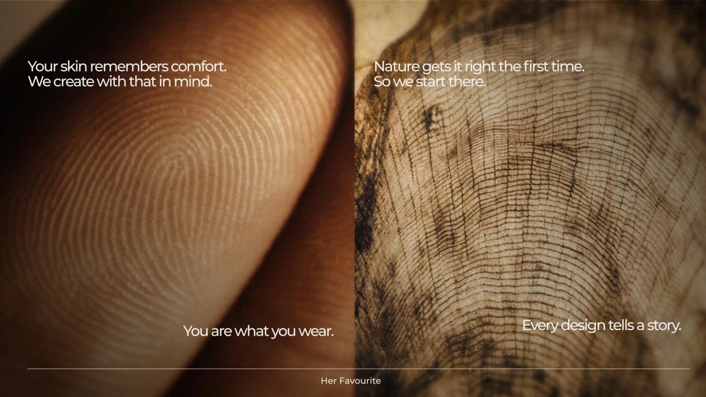 Brandbook spread: your skin remembers comfort