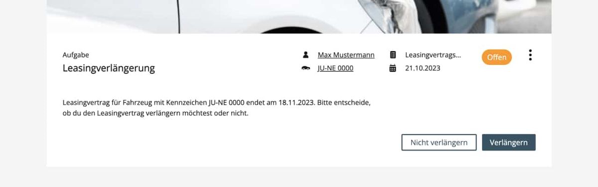 Einfach Änderungen am Leasingvertrag vornehmen!