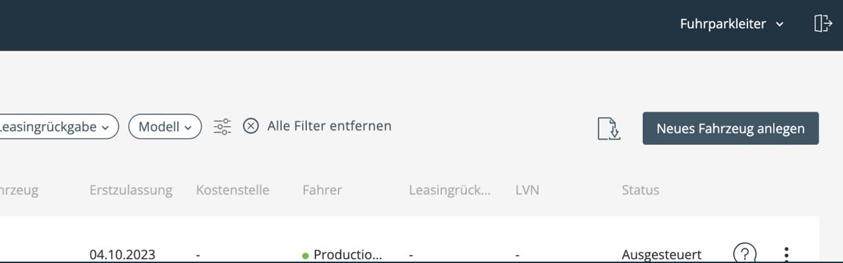 Verbesserungen in der Fahrzeugkostentabelle!