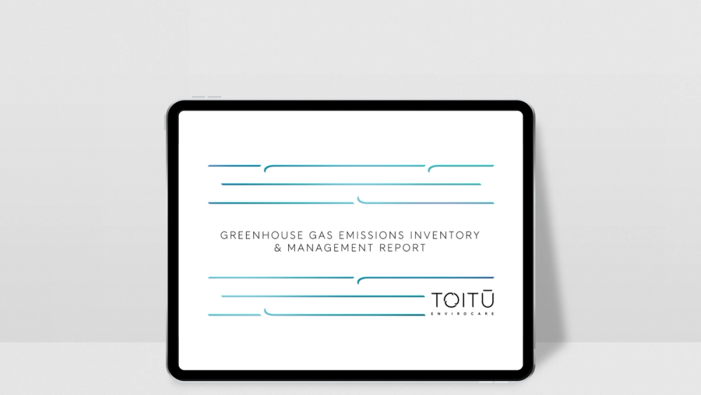 Toitū emission report on tablet screen