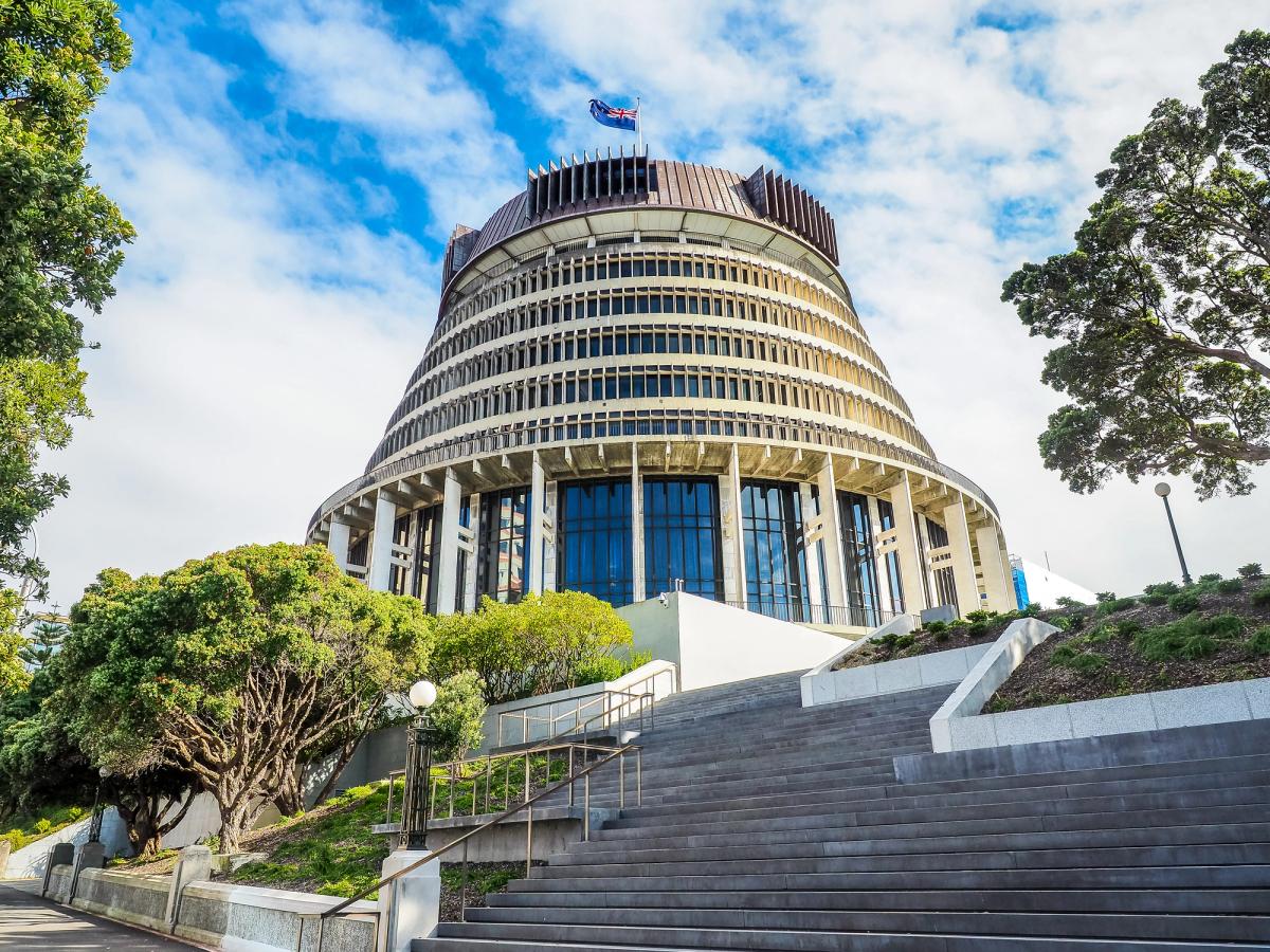 Beehive, the Executive Wing of the New Zealand Parliament Buildings in Wellington Beehive, the Executive Wing of the New Zealand Parliament Buildings in Wellington
