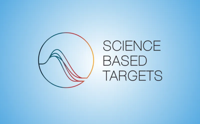 Image shows the SBTi logo with a sky blue background Image shows the SBTi logo with a sky blue background