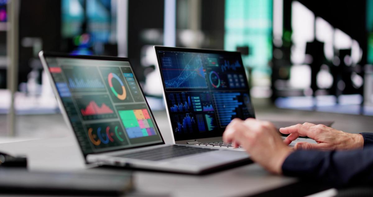 KPI Dashboard Data Analytics On Business Laptop