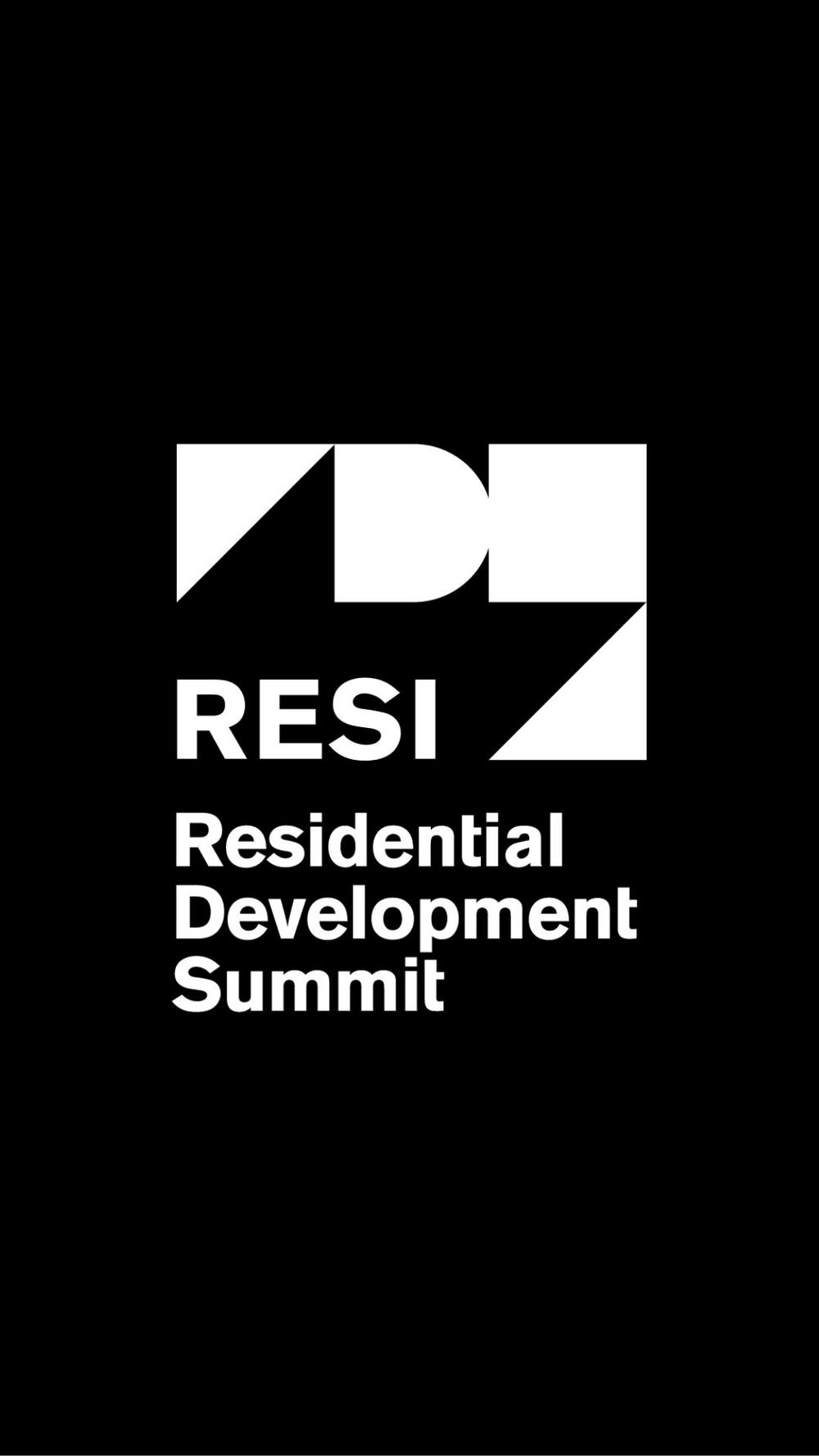 Residential development summit logo on black background