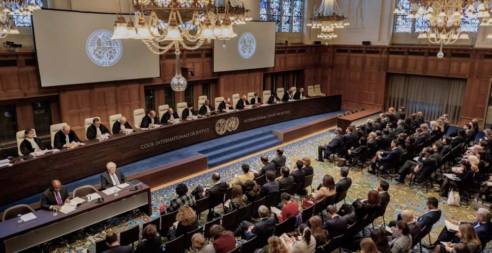 Image showing the International Court of Justice in process. Image showing the International Court of Justice in process.