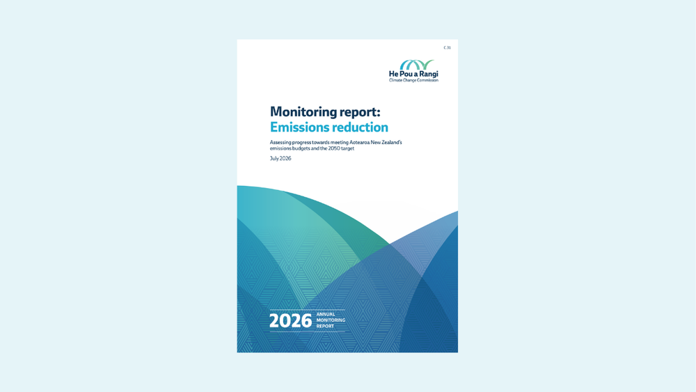 The front over of the Climate Commission's Emission Reduction report on a pale blue background