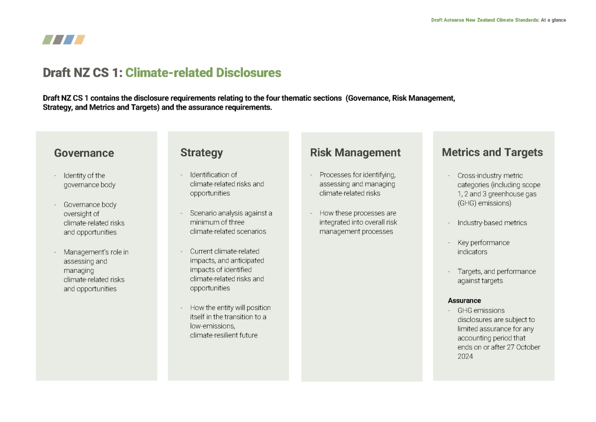 Disclosure and assurance requirements relating to the four thematic sections Disclosure and assurance requirements relating to the four thematic sections