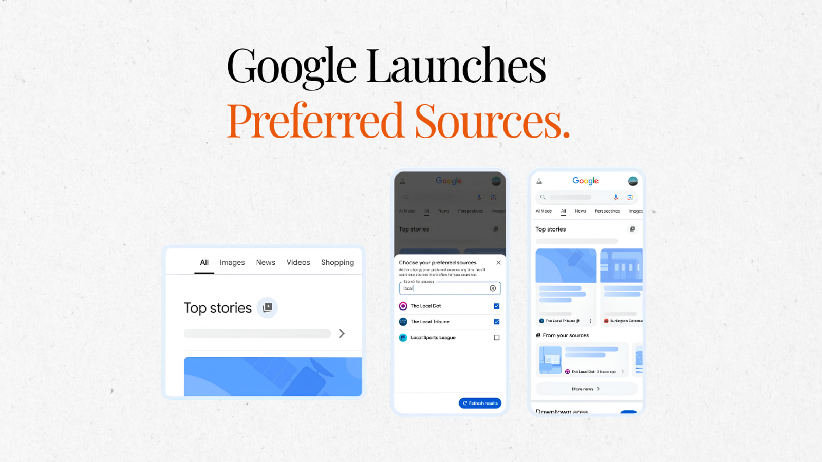 Google launches preferred sources