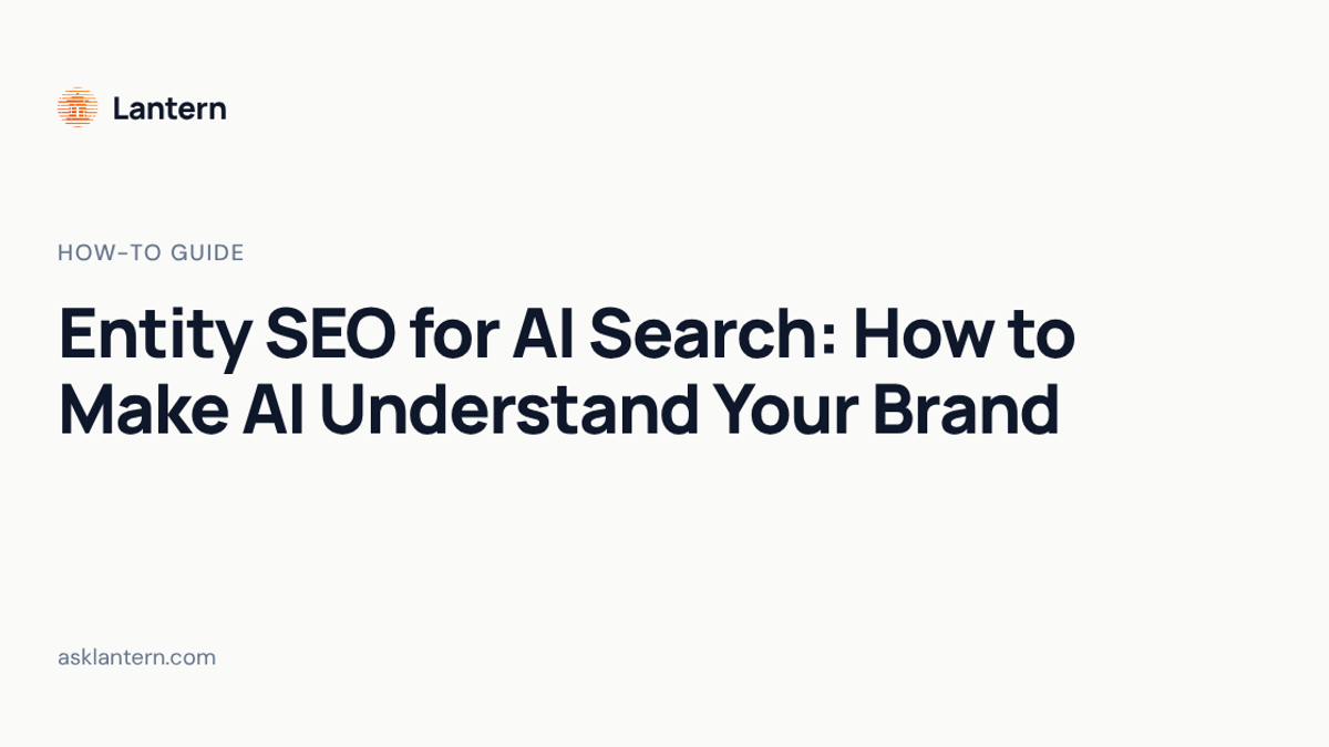 Entity SEO for AI Search: How to Make AI Understand Your Brand
