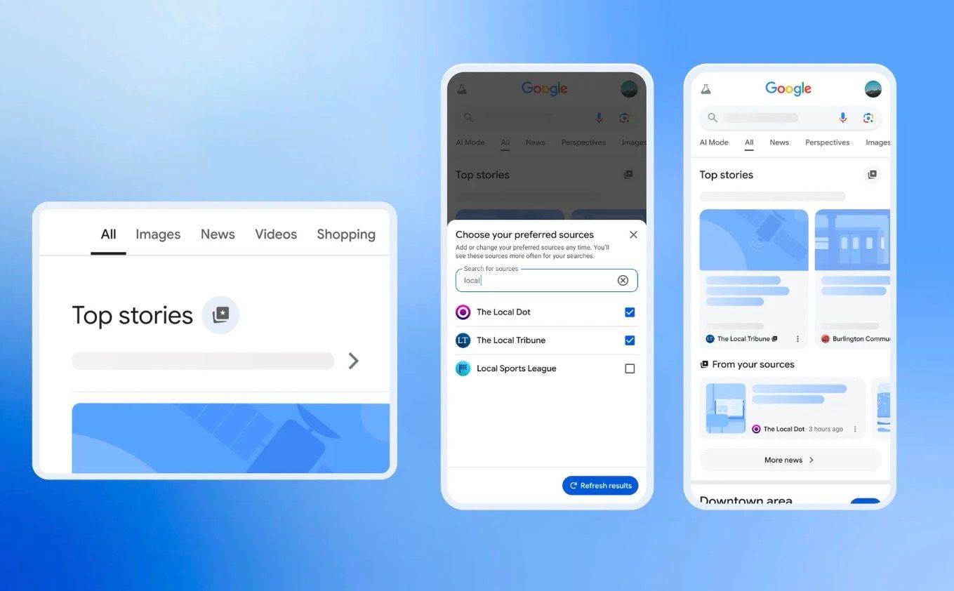 Google launches preferred sources