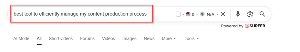 google serp screenshot showing the tradition search 