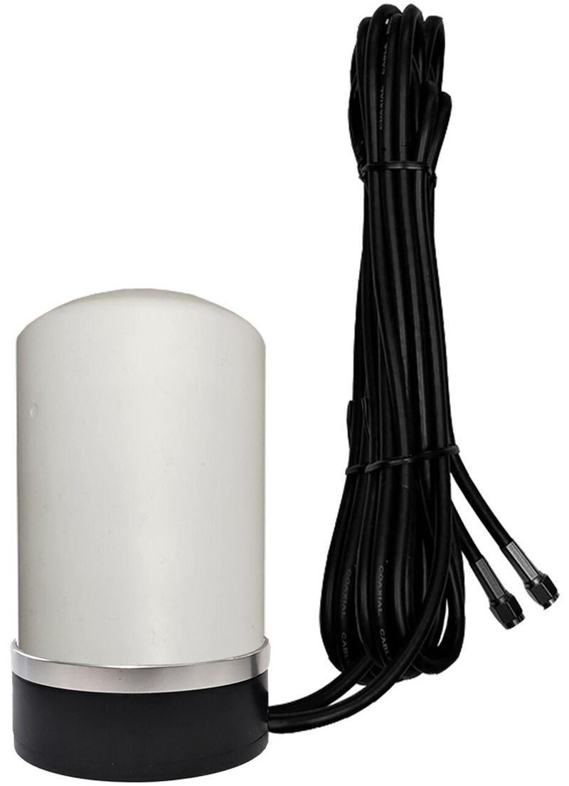 AG27M Low-Profile MIMO 2 x Cellular 3G 4G 5G LTE WiFi Omni-Directional Magnetic Mount Antenna w/2 x 16ft Coax Cables