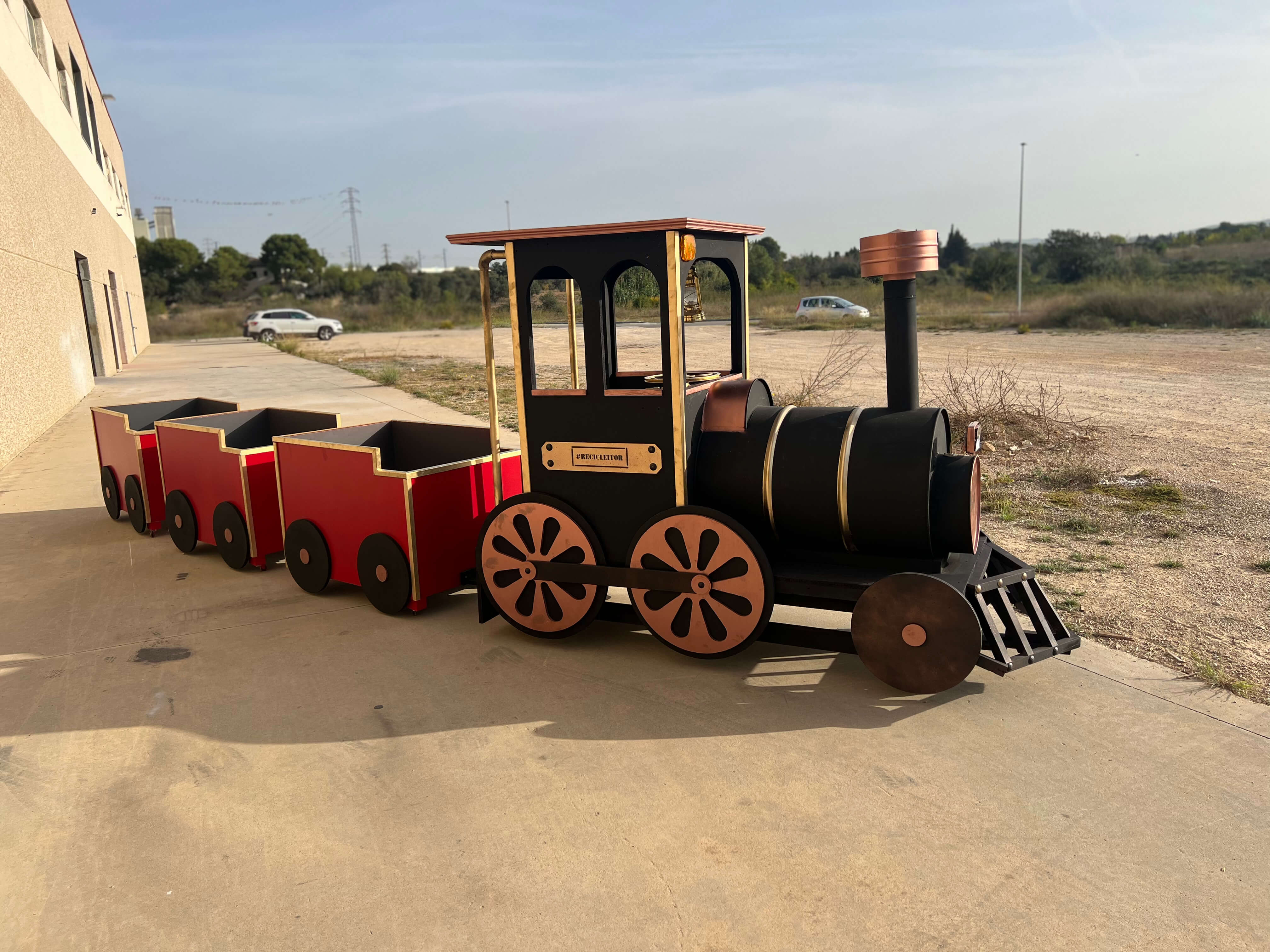 TREN madera reciclada