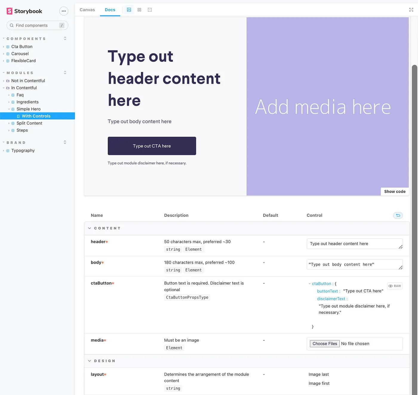 An example of a module in Curology’s site design system