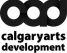 Calgary Arts Development logo in black on a transparent background