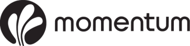 Momentum logo in black on a transparent background