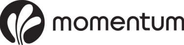 Momentum logo in black on a transparent background