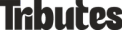 Tributes logo in black on a transparent background