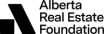 Alberta Real Estate Foundation logo in black, pairing an angled parallelogram mark with the stacked words 'Alberta Real Estate Foundation.'