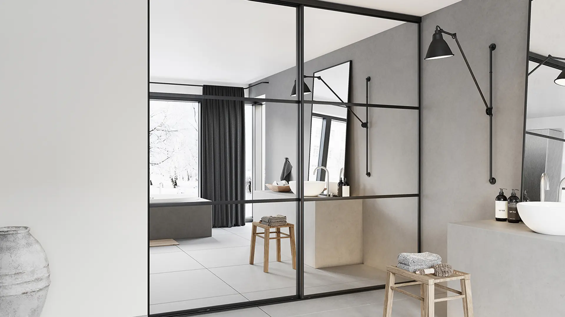 Skyvedørsgarderobe på badet | XL BYGG