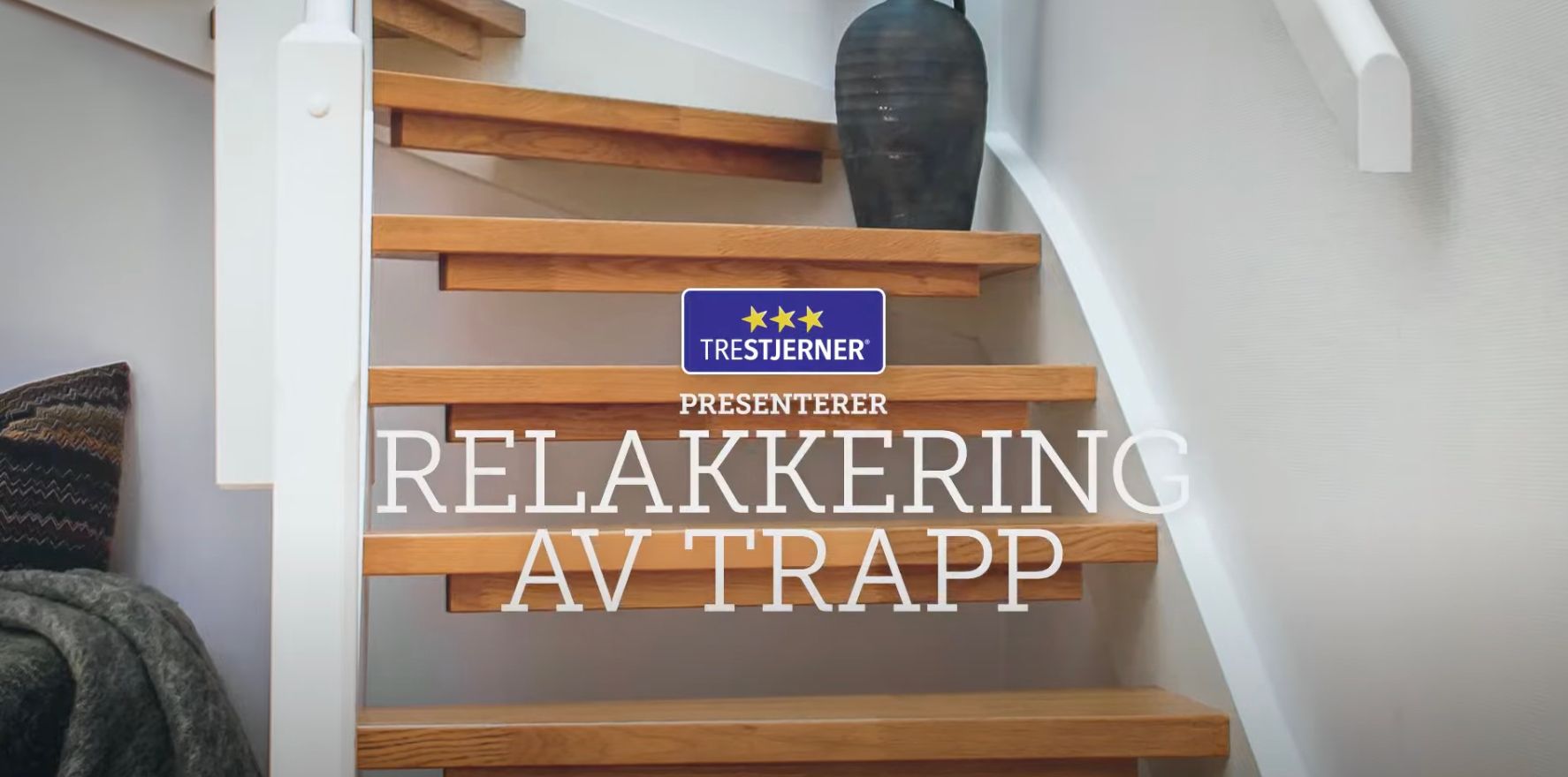 Skjermbilde av video om å lakkere trappen.