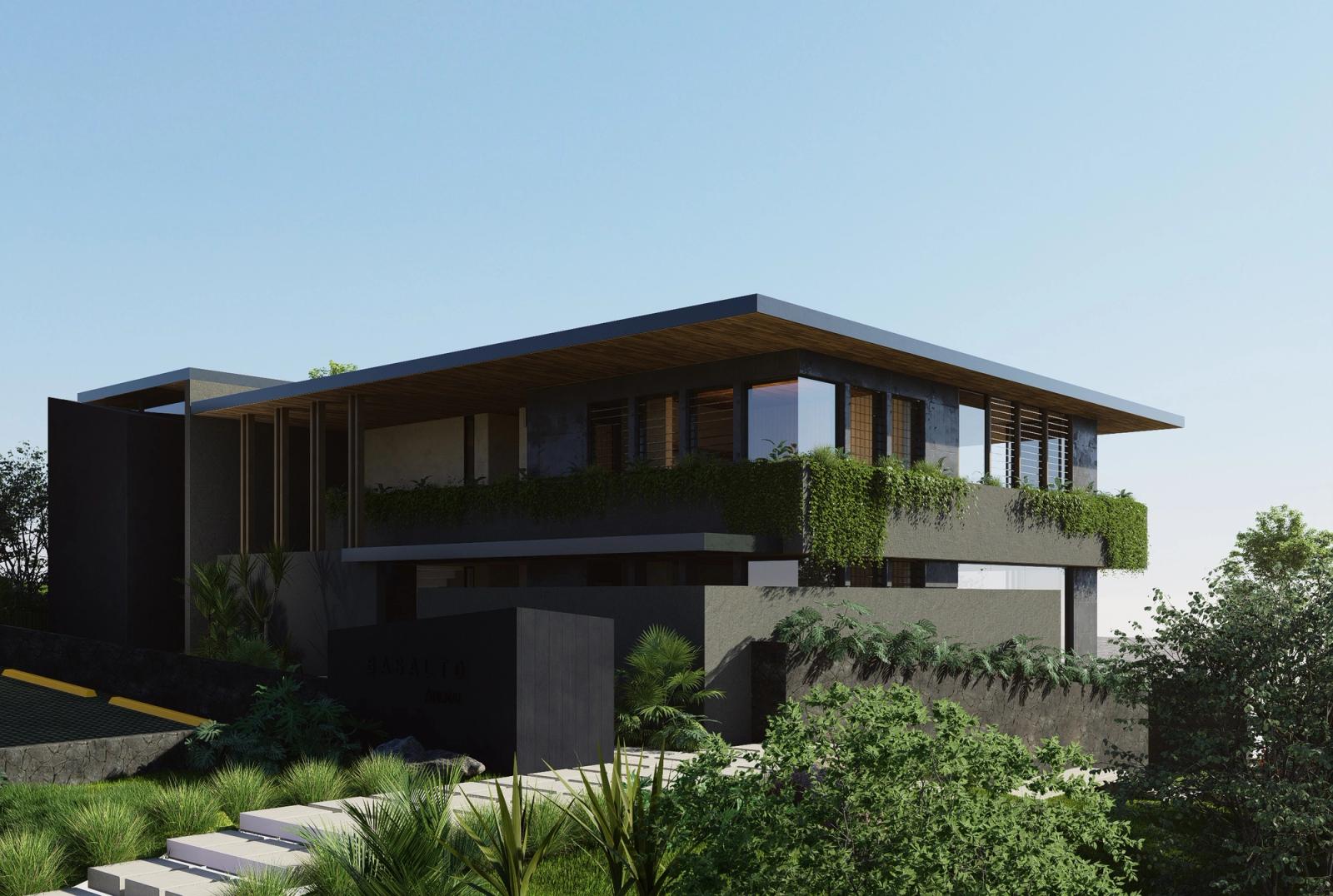 Basalto house side view