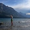 Back at camp, we cool off our feet in St. Mary Lake.