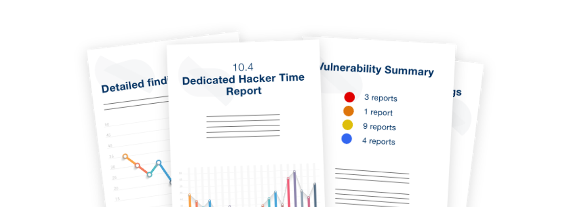 Rapportpaginas met een vulnerability summary en gedetailleerde bevindingen