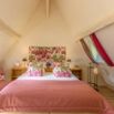 Chambre double mansardee toile de jouy