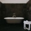 Salle de bain mosaique noire