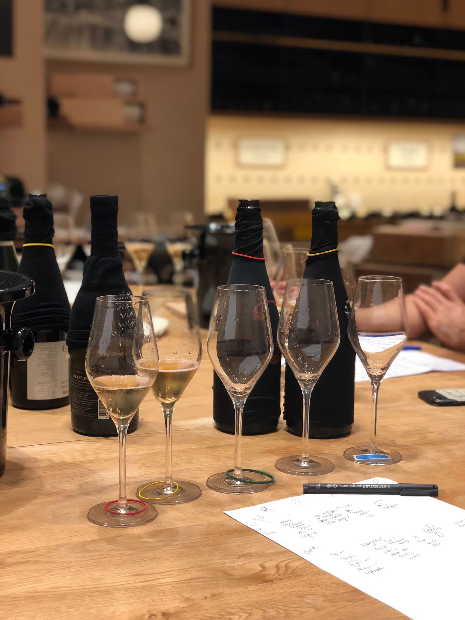 Dégustation à l'aveugle de champagnes encapuchonnés