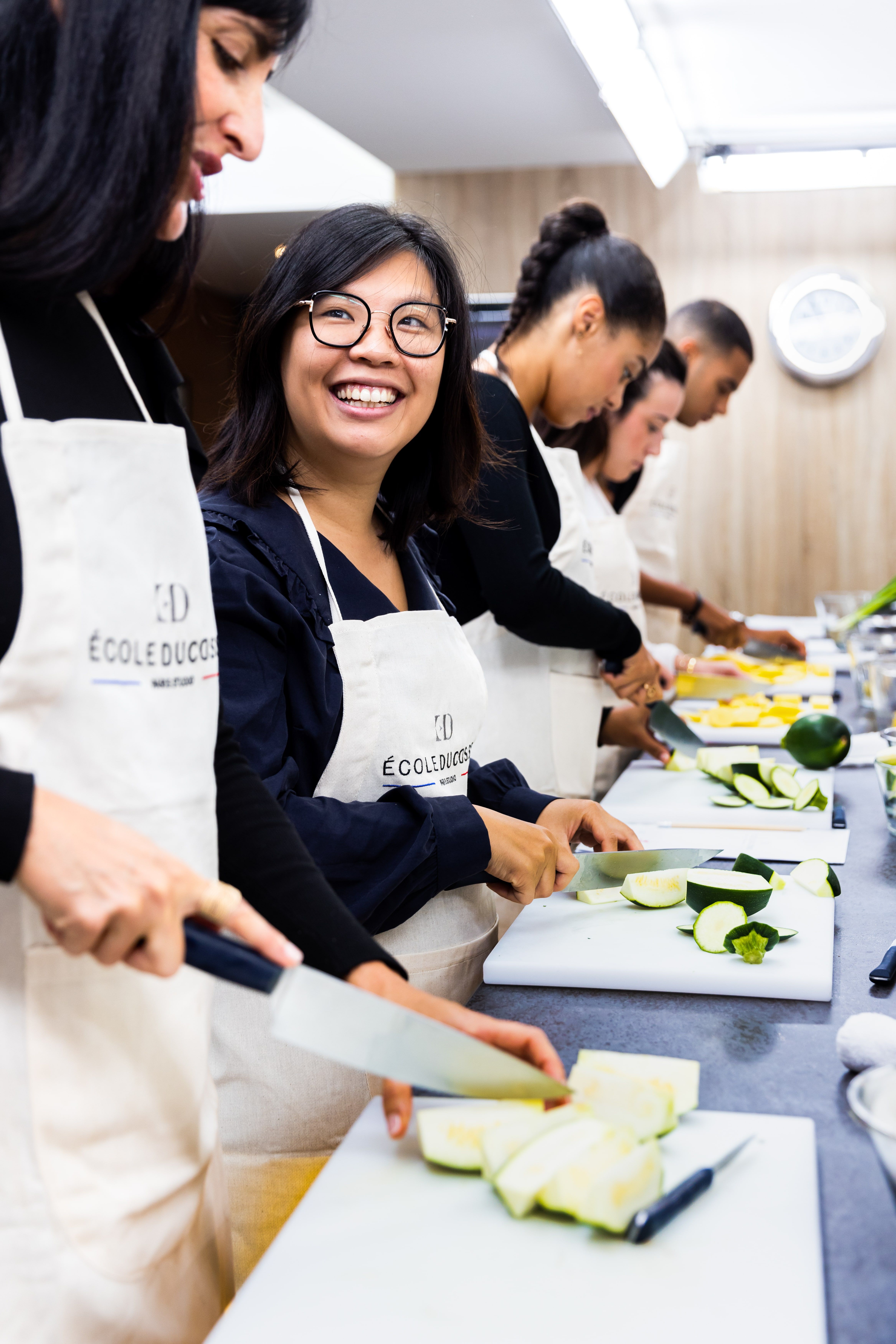 Atelier cuisine convivial, planches et courgettes
