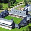 Vue aerienne manoirs normands jardin