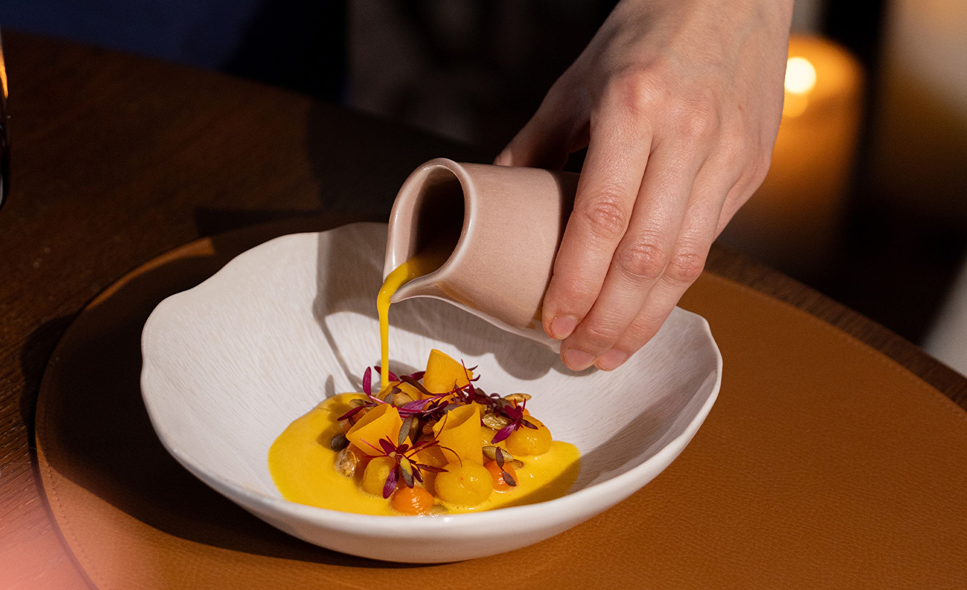 Restaurant plat veloute