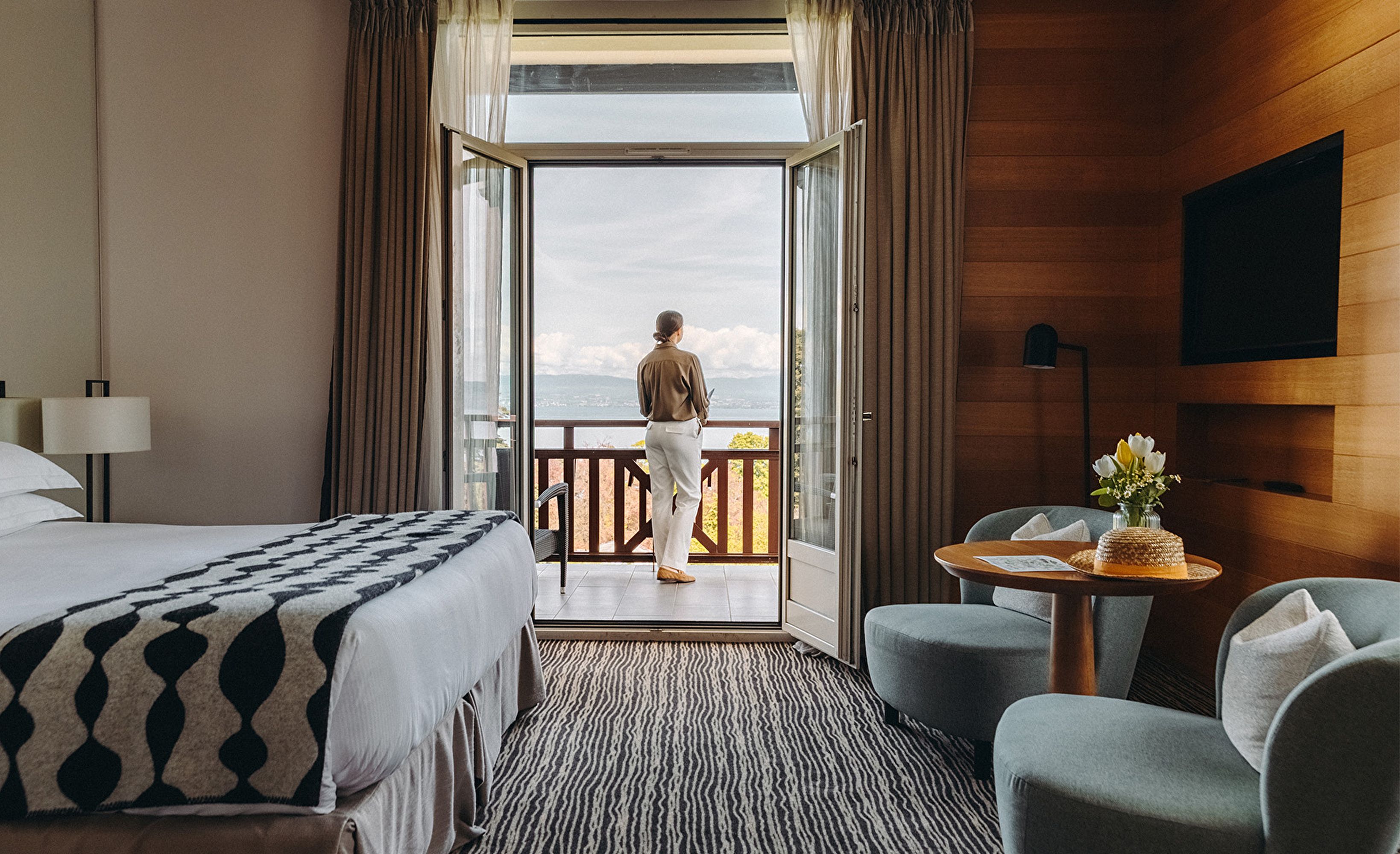 Chambre double balcon lac