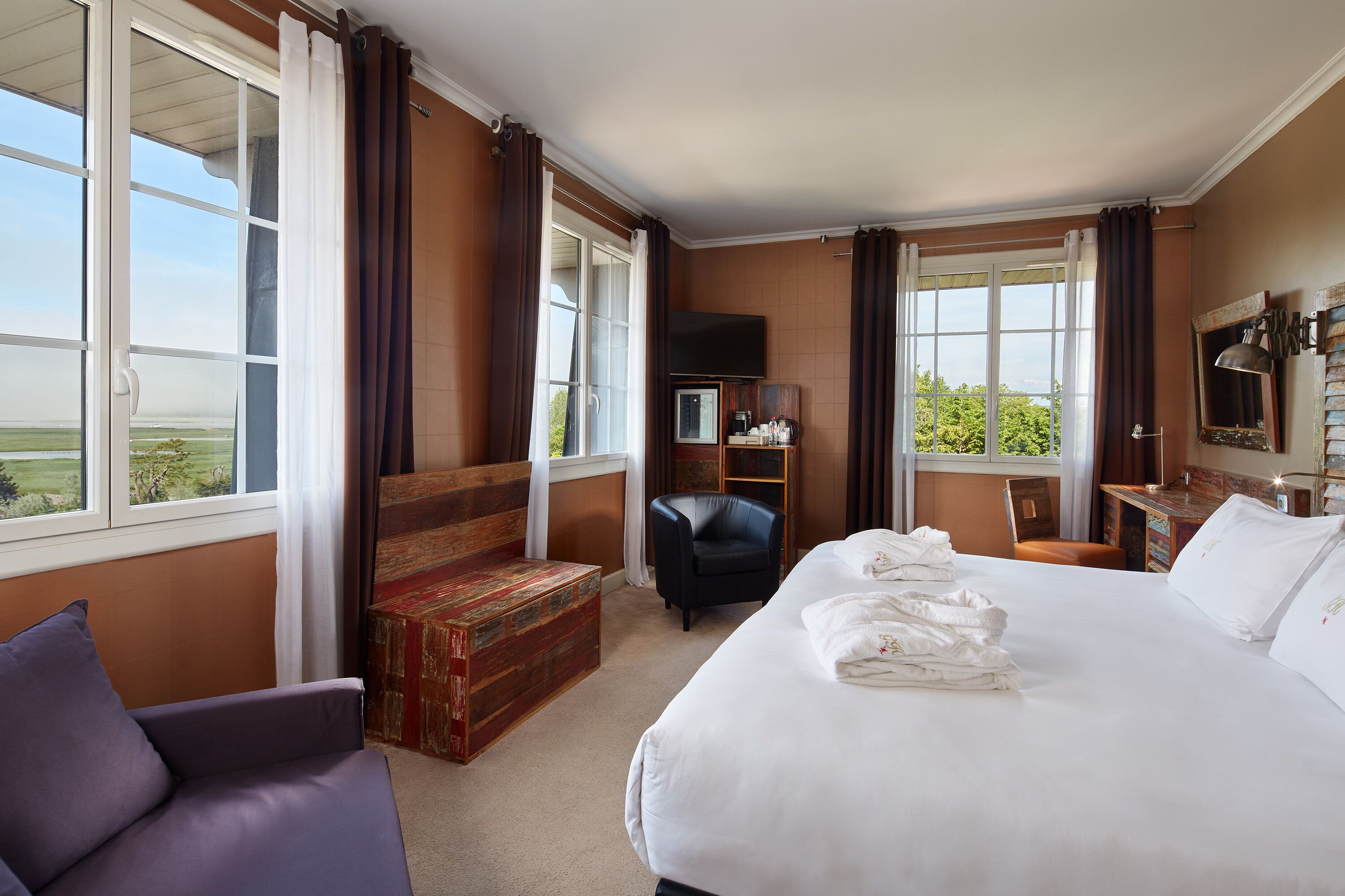 Chambre double vue baie