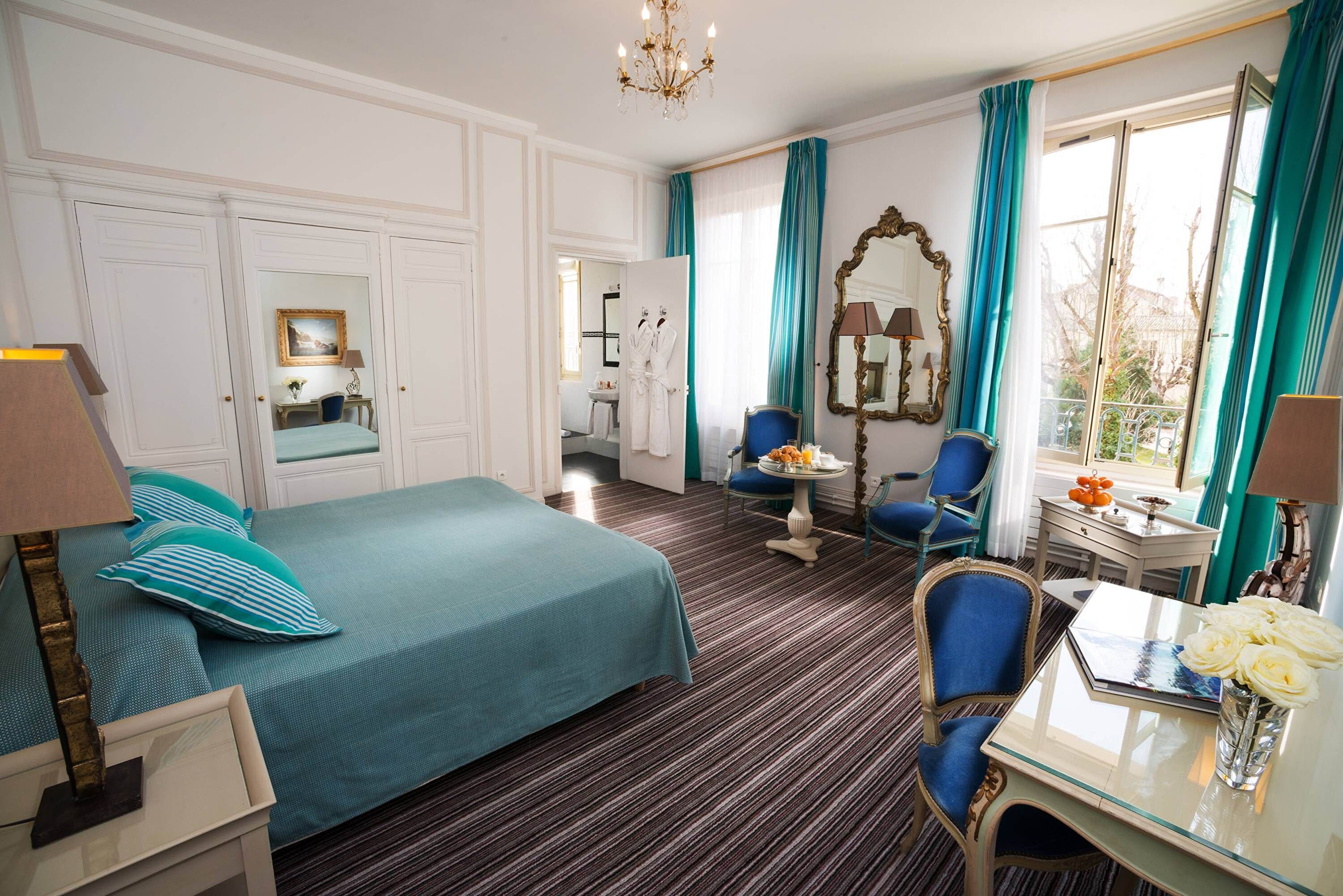 Chambre double turquoise