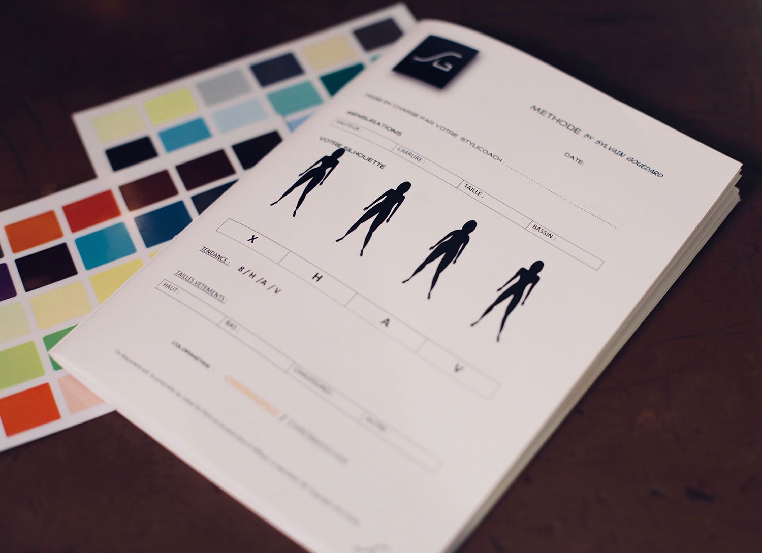 Cahier de coaching en image avec nuancier de couleurs
