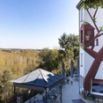 Terrasse arbre peint